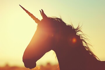 Aufkleber - A close up of a horse's head with the sun shining in the background. Perfect for nature and animal lovers