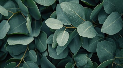 Aufkleber - A close-up shot showcasing a bunch of vibrant green leaves. Perfect for nature-inspired designs and projects
