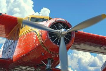 Poster - A detailed close-up shot of the propeller on a small plane. Perfect for aviation enthusiasts and travel-related projects