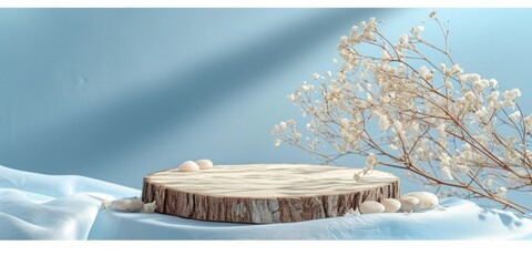 Poster - A piece of wood sitting on top of a table. Suitable for various uses