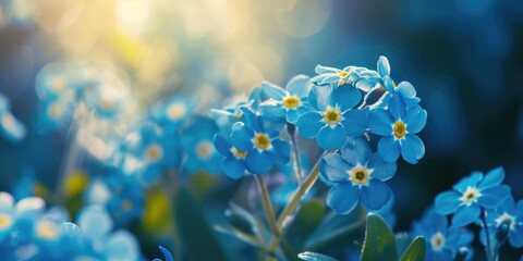 Aufkleber - A close-up view of a bunch of blue flowers. This image can be used for various purposes