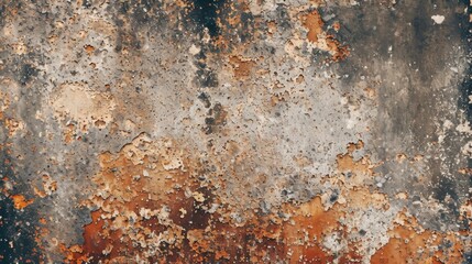 Poster - An old, rusted wall with peeling paint. Suitable for industrial or urban-themed projects