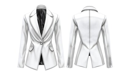 Aufkleber - A women's white jacket that is stylish and versatile. Perfect for any occasion