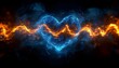 Leinwanddruck Bild - blue heartbeat line seamless looping video on black background ,generative ai.