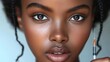 Botox injection in the face of a young black woman. Beauty and youth treatment.generative ai.