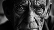 © Aline - Black and white close up portrait of an angry old man