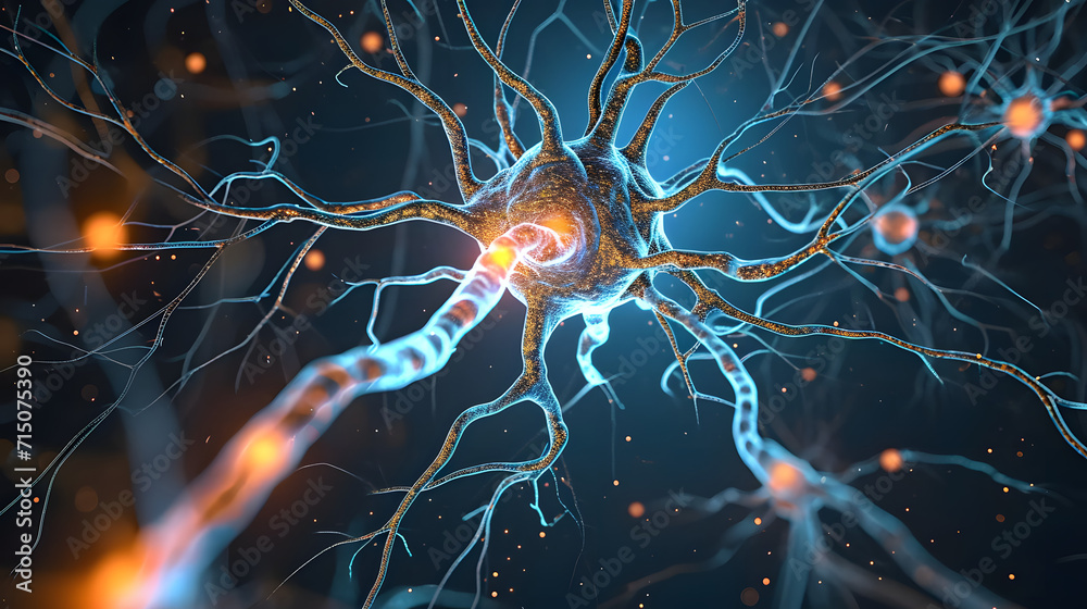 Stock-Illustration „Inside the brain and human body. Concept of neurons ...
