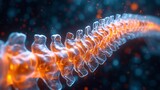 Fototapeta  - 3D representation of human spine. Internal view, generative ai