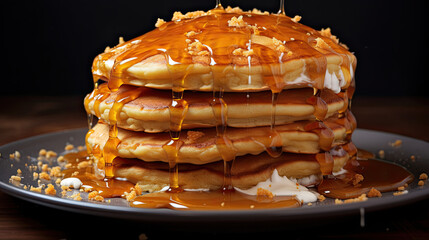 Wall Mural - pancakes with syrup