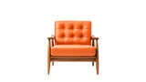 Fototapeta  - red leather mid-century armchair