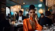 © Athena - An elegant black lady poses while at the dinner table