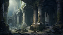 Oboe Among The Ruins Amongst The Crumbling Pillars Of An Ancient Ruin, An Oboe Stands Sentinel