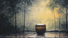 Tabla In The Monsoon As The Monsoon Renews The Earth, A Tabla Waits Under A Shelter