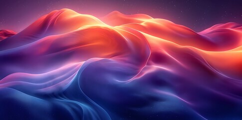 Wall Mural - colorful and abstract wave pattern background. background with stars. abstract background with glowing lines