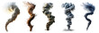 © comicsans - Set of tornado isolated on transparent background.