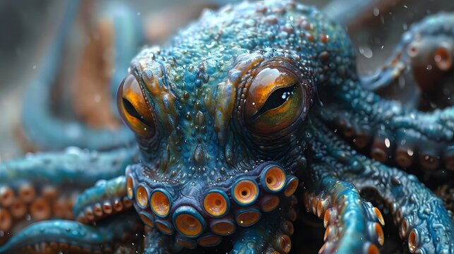 deep sea creatures. close up of a octopus