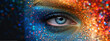 Close-Up Photo of Eye With Colorful Glitter