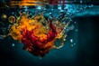 an up-close view of a vibrant item immersed in the water. Generative AI