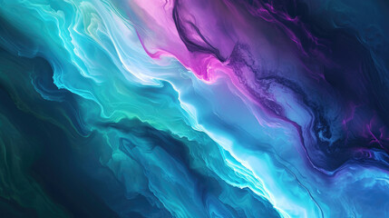 Wall Mural - A fluid background with a mix of bright colors, simulating the appearance of the aurora moving across the night sky