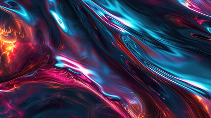 Wall Mural - A fluid background with a mix of bright colors, simulating the appearance of the aurora moving across the night sky