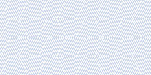 Vector Geometric Lines Seamless Pattern. Light Blue Abstract Graphic Striped Ornament. Simple Geometry, Stripes, Zig Zag, Chevron. Subtle Modern Linear Background. Elegant Geo Design For Decor, Print