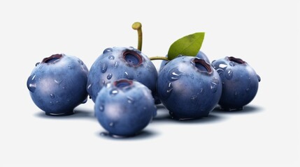 blueberries fruit icon isolated on transparent Ai Generative