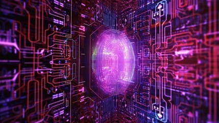 Poster - Cyber backdrop with applications in technology Ai Generative