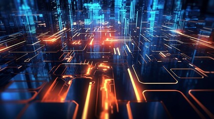 Poster - Digital background for tech AI data audio graphics Ai Generative