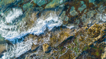 Poster - Tropical Seychelles aerial of island in sea. vacation concept.