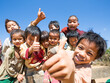 © Matteo Colombo - Happy asian children with thumbs up, Shan state, Myanmar