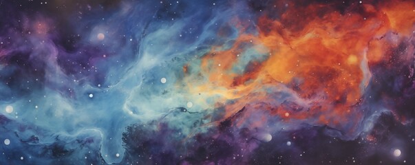 Pastel Watercolor Wash Astronomy Wallpaper Design