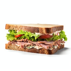 Wall Mural - a tuna sandwich, studio light , isolated on white background, clipping path, full depth of field