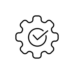 Poster - Approved setting outline icons, minimalist vector illustration ,simple transparent graphic element .Isolated on white background