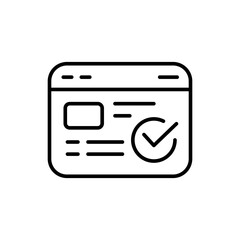Poster - Approved site outline icons, minimalist vector illustration ,simple transparent graphic element .Isolated on white background