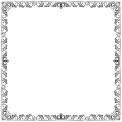 Wall Mural - Vintage Indian style border pattern frame The branches are rolled seamlessly into a rectangular shape.