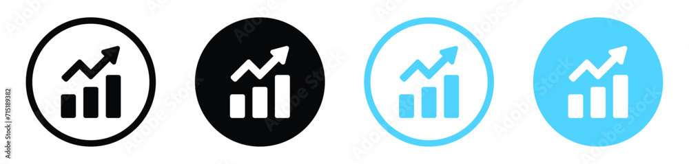 chart set icon diagram increase decrease growth... Analytics growth chart icon set. Growing analytics graph icon. Diagram ...