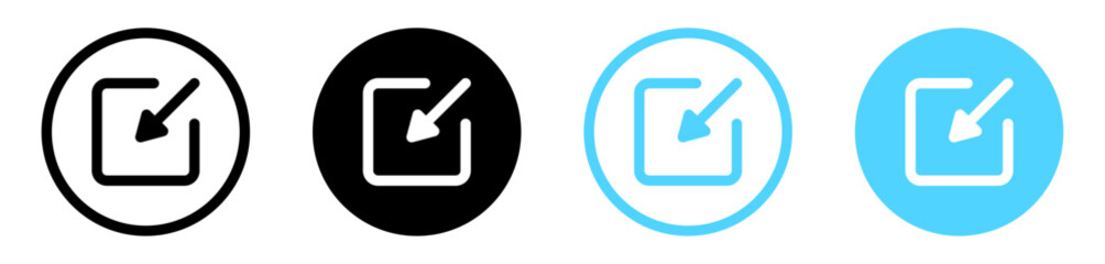 Poster - minimize icon rally compact size small scale arrow icons . shrink icon resize in arrow . zoom out icons