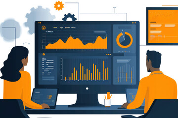 Wall Mural - Using tools like Google Analytics to monitor website performance, track user behavior, and gather insights. Regular monitoring helps SEO professionals make data-driven decisions