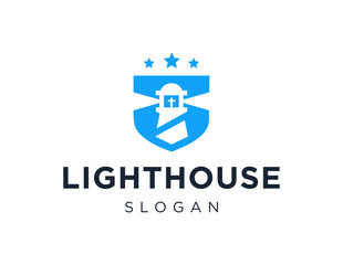 The logo design is about Lighthouse and was created using the Corel Draw 2018 application with a white background.