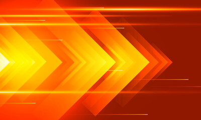 Poster - High Orange Speed concept Arrow up Light out technology background Hitech communication concept innovation background, vector design