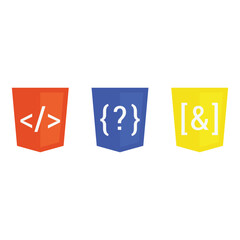 Set of front end developer tools badges