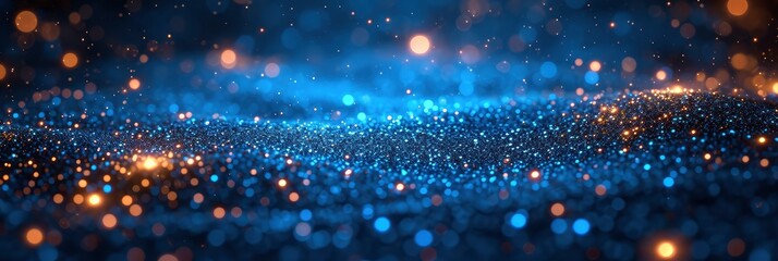 Abstract Xmas Blue Glitter Lights Christmas, Background HD, Illustrations