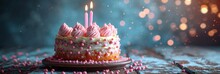 Birthday Cake Number 37 Pink Candle, Background HD, Illustrations