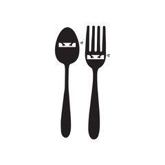 Wall Mural - ninja food icon logo vector