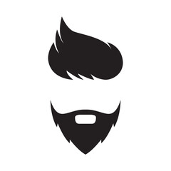 Poster - bearded hairstyle icon logo vector