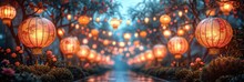 Chinese Lanterns Chinchinese New Year Decorationse, Background HD, Illustrations