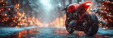 Christmas Tree Placed On Motorcycle Ready, Background HD, Illustrations