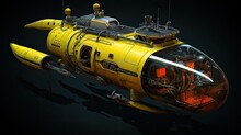Autonomous Underwater Vehicles For Deep Sea Exploration Solid Background