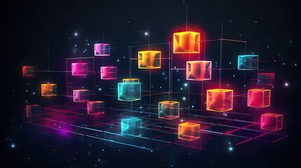 Blockchain for decentralized applications solid background