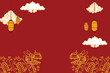 Chinese New Year 2024 with a modern art design style with red and gold Chinese decorations, suitable for posters, banners or social media posts for lunar new year celebrations.